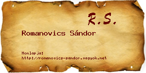 Romanovics Sándor névjegykártya