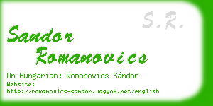 sandor romanovics business card