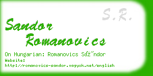 sandor romanovics business card